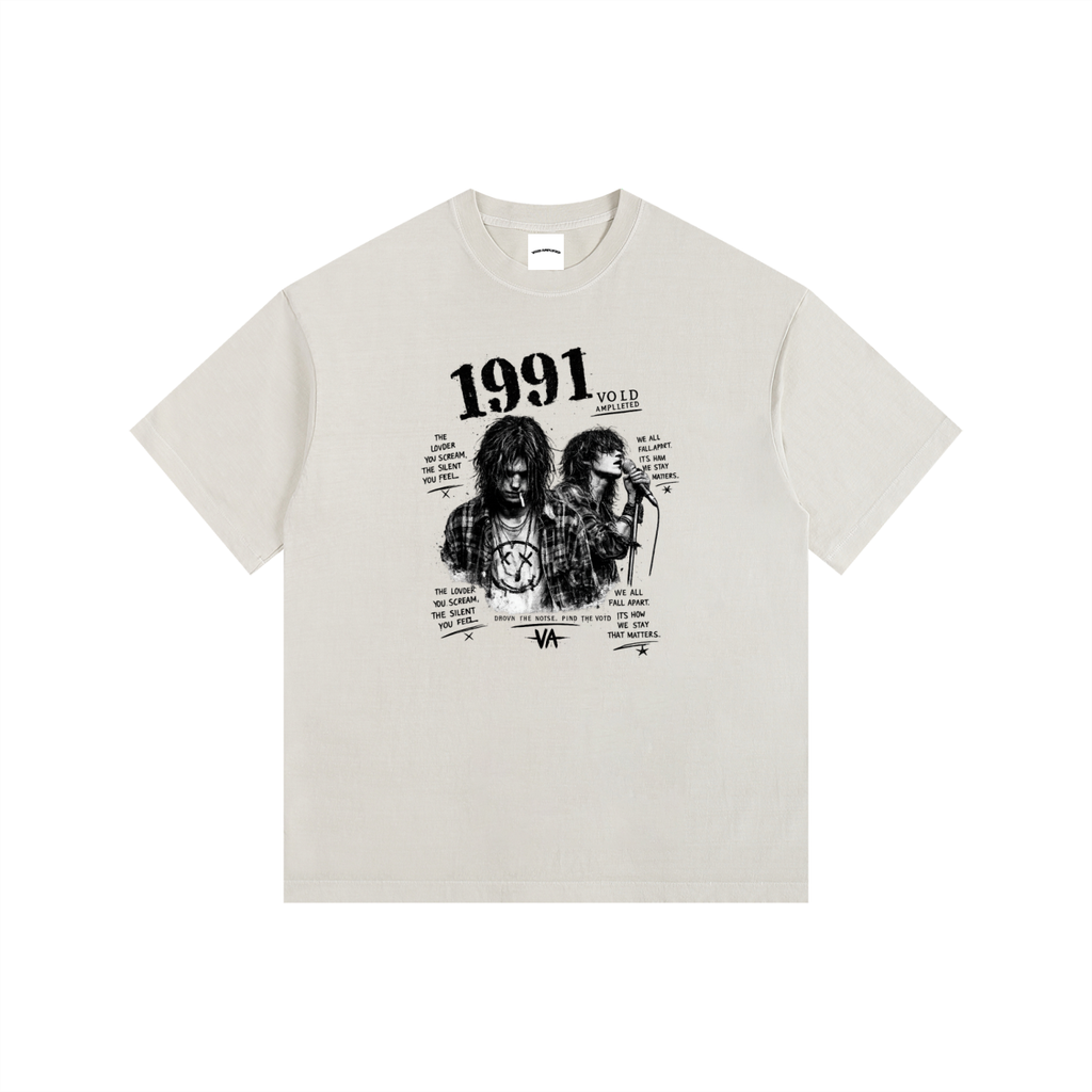 ''1991'' Vintage Washed Oversized Cotton T-Shirt