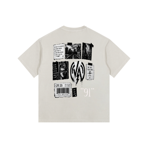 ''1991'' Vintage Washed Oversized Cotton T-Shirt