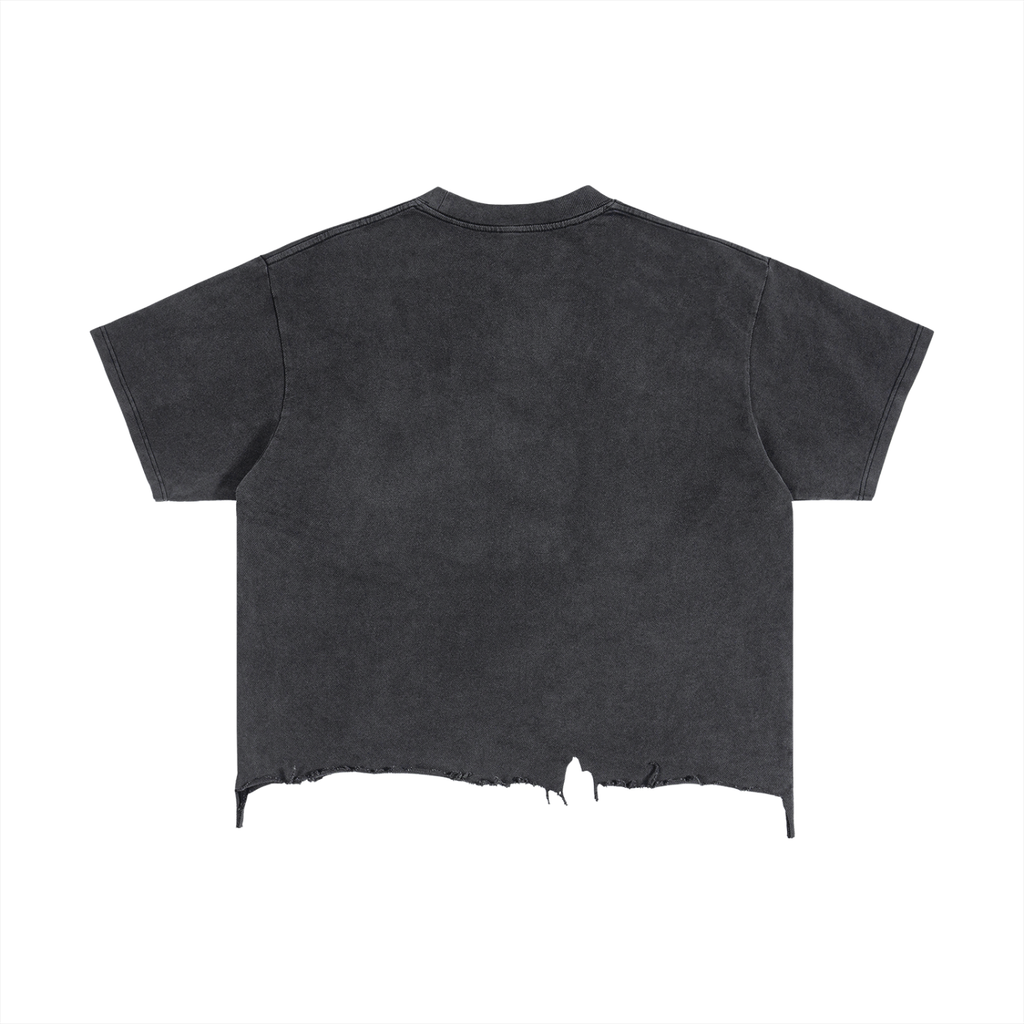 VOID AMPLIFIED // MUG SHOTS Vintage Wash Boxy Distressed Hem T-Shirt